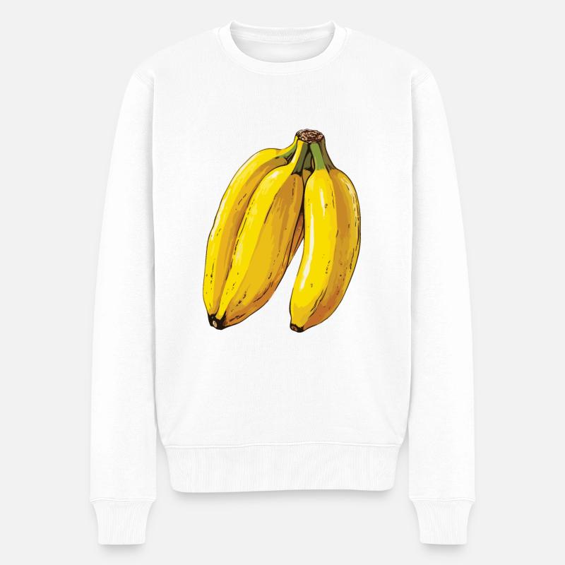 Bananengelbe Köstlichkeiten - Männer Premium Bio Pullover - Weiß