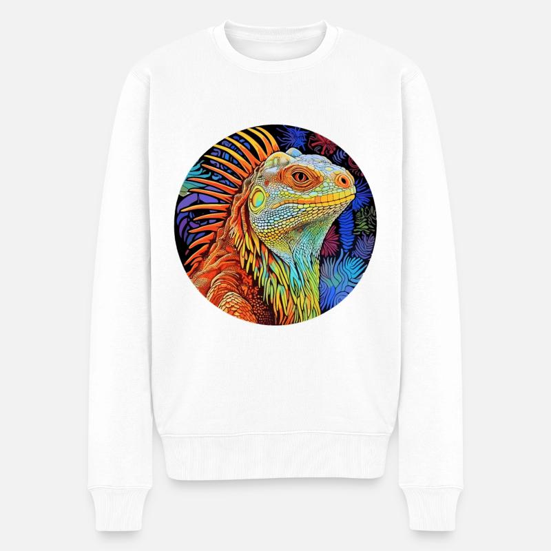 Leguan - Chromatische Serenade - Männer Premium Bio Pullover - Weiß