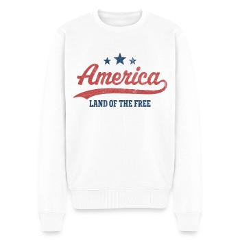 Amerika Land der Freiheit - Männer Premium Bio Pullover - Weiß - Vorne - Thijin (182cm)