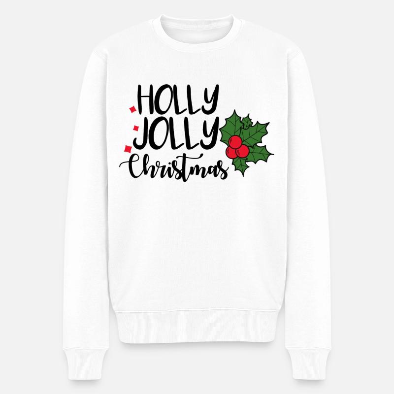 Holly Jolly Weihnachten - Männer Premium Bio Pullover - Weiß