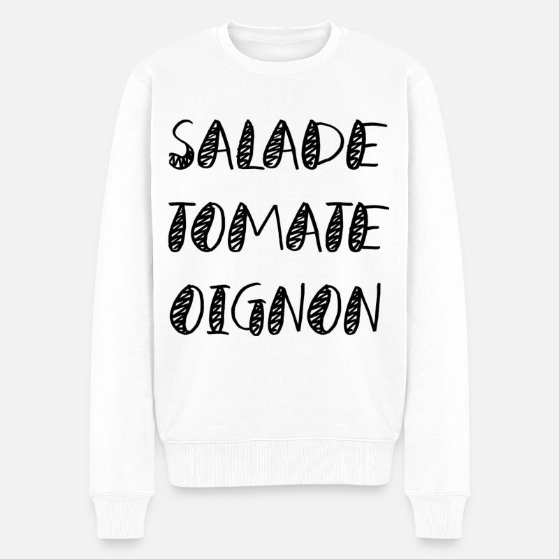 Salade tomate oignon - Pull Premium bio Homme - blanc