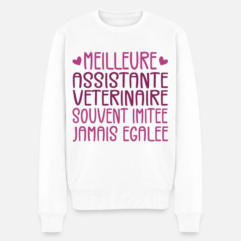 Souvent imitée Meilleure assistante vétérinaire - Pull Premium bio Homme - blanc
