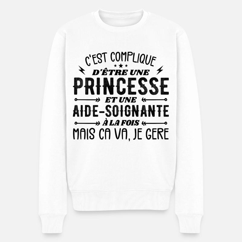 Princesse et Aide-soignante - Pull Premium bio Homme - blanc