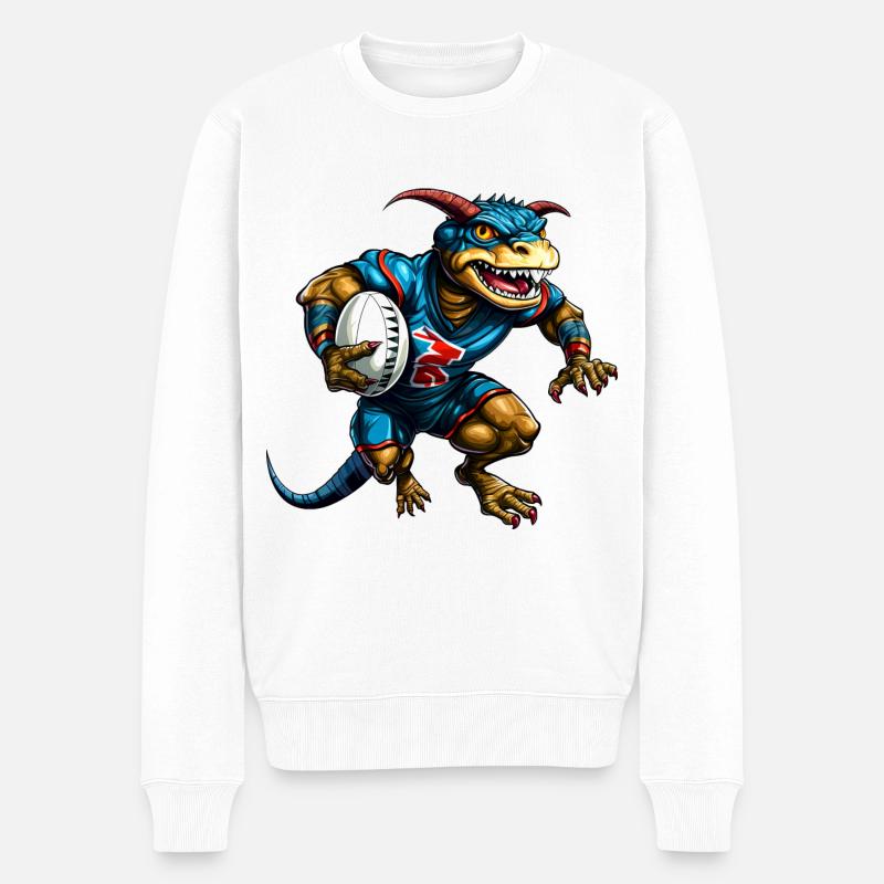 Joueur de rugby Lézard - Pull Premium bio Homme - blanc
