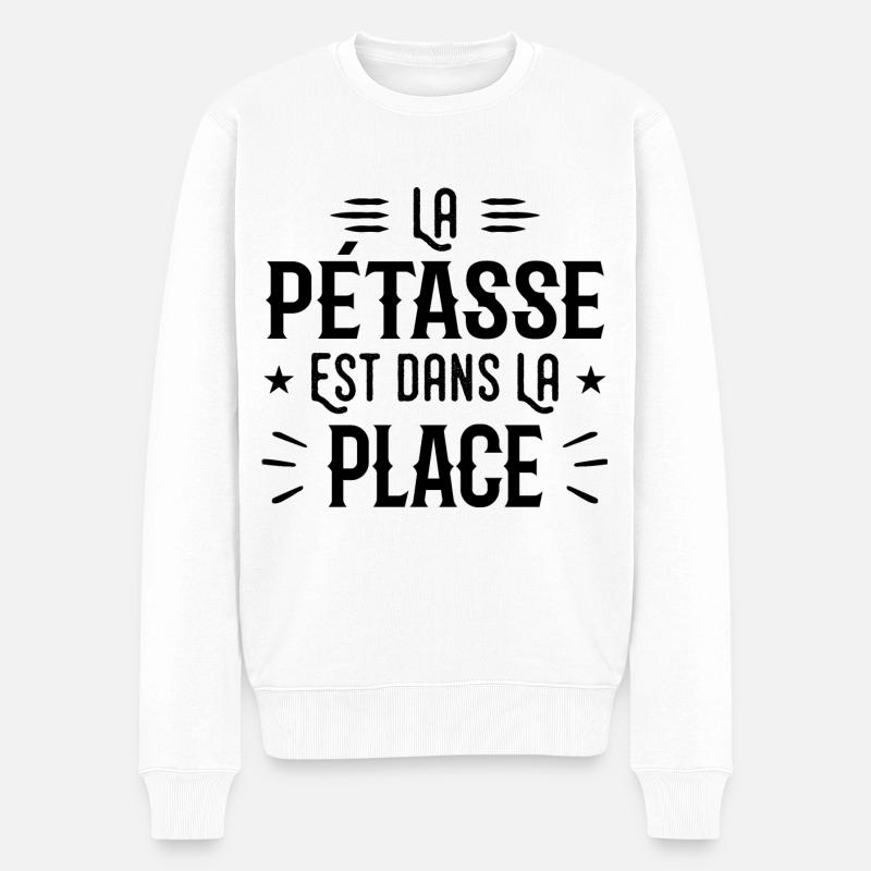 Das ist im Ort - Männer Premium Bio Pullover - Weiß