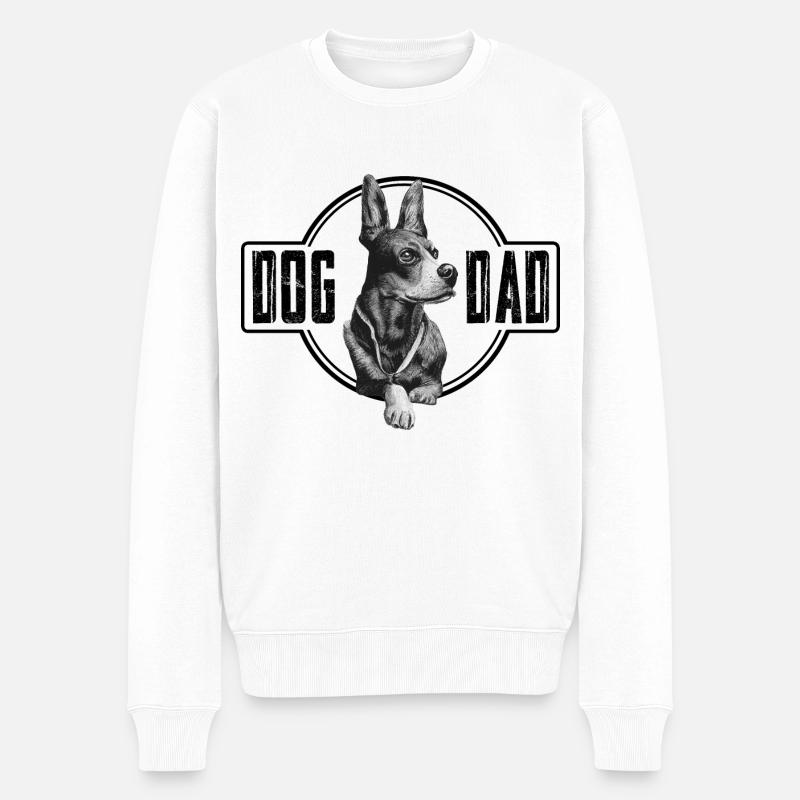 Hund Papa - Männer Premium Bio Pullover - Weiß