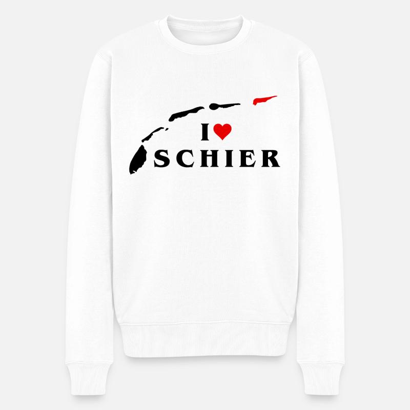Ich liebe Schier - Männer Premium Bio Pullover - Weiß
