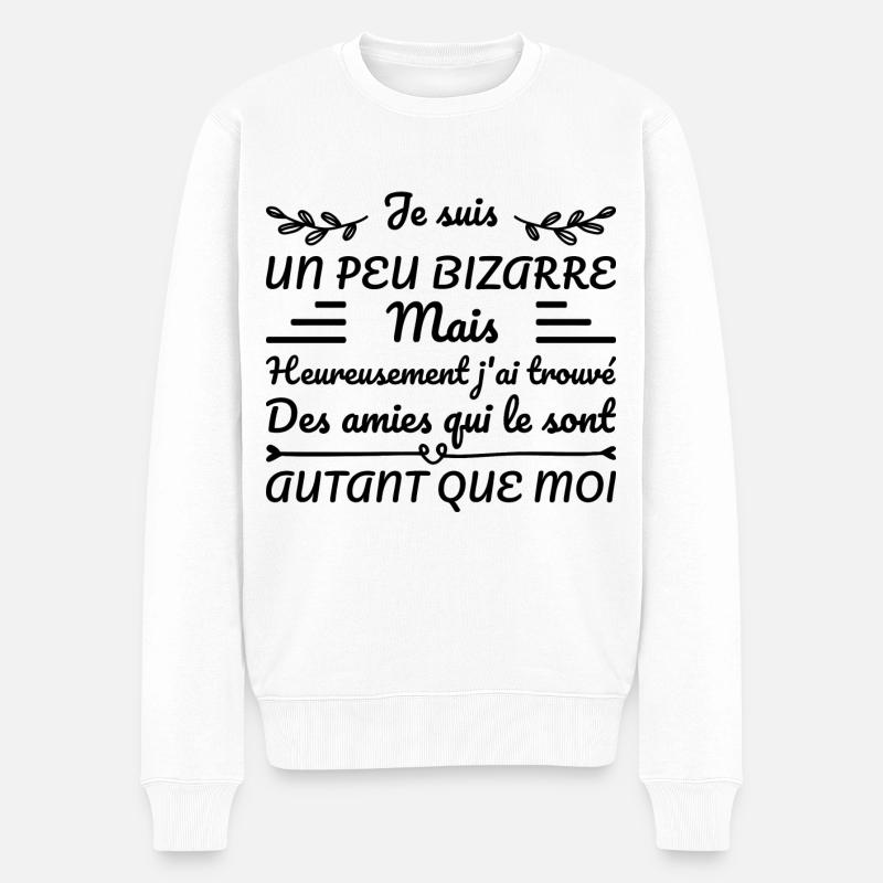 Ich bin ein bisschen komisch - Männer Premium Bio Pullover - Weiß