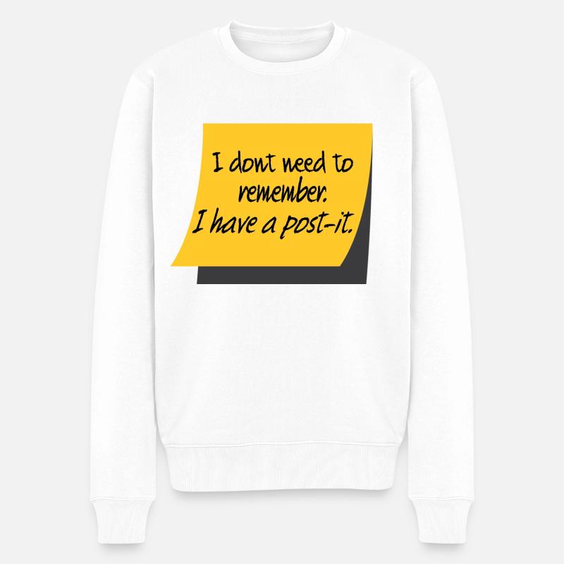 post it quote - Männer Premium Bio Pullover - Weiß