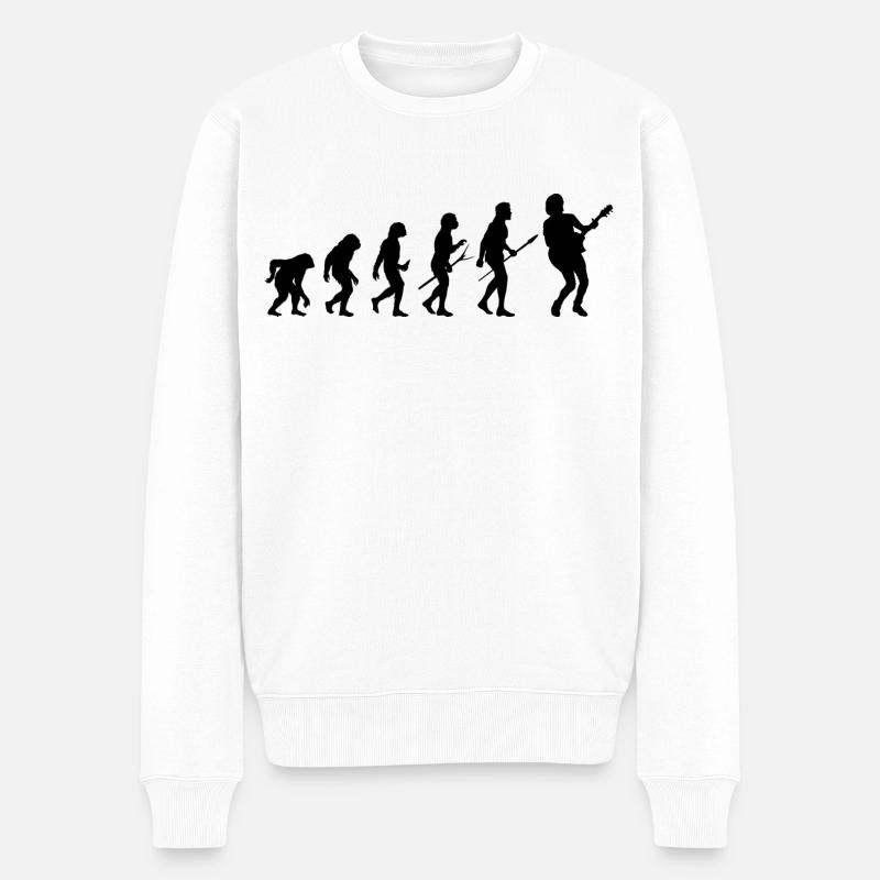 guitar gitarre evolution - Männer Premium Bio Pullover - Weiß