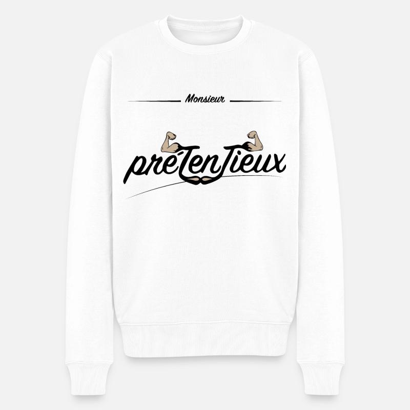 Mr Prétentieux - Pull Premium bio Homme - blanc