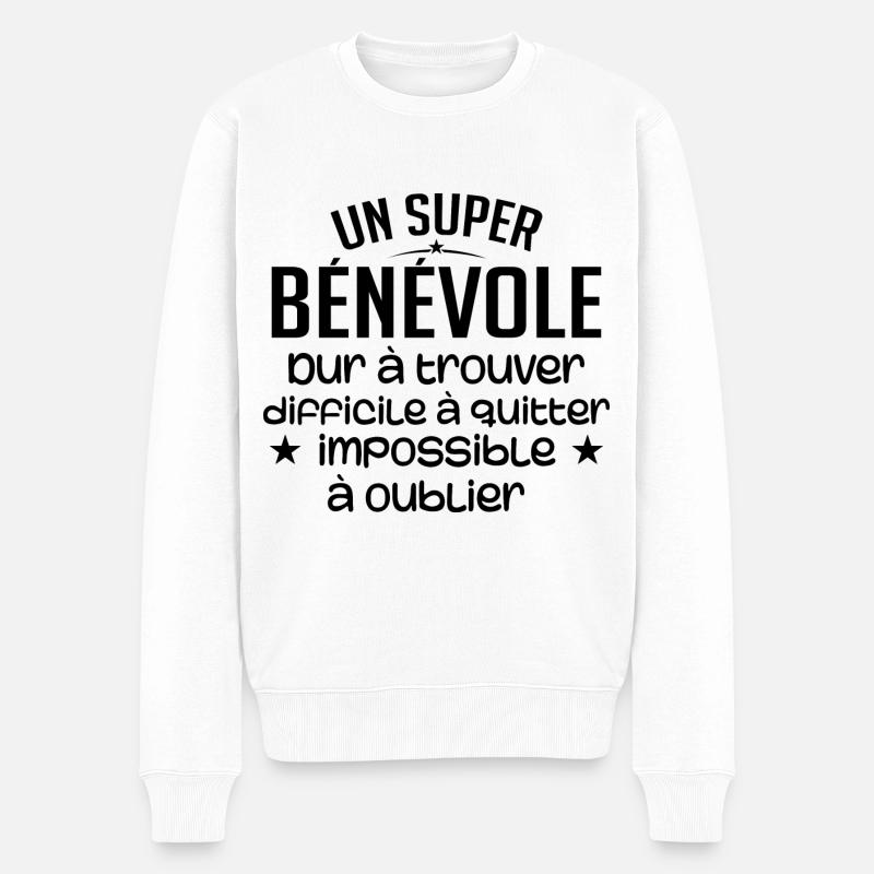Un Super Bénévole - Pull Premium bio Homme - blanc