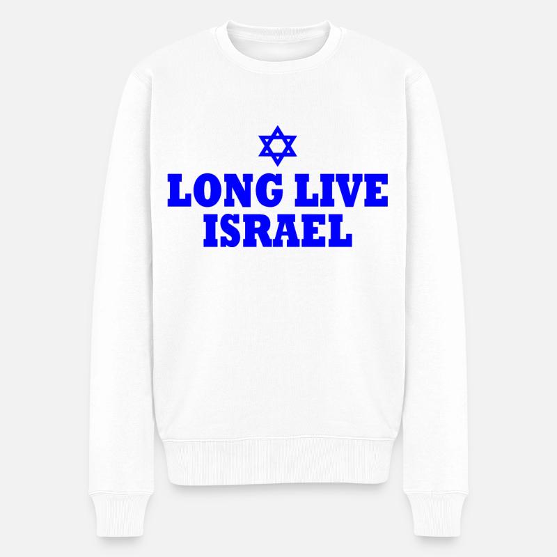 Long live israel - Männer Premium Bio Pullover - Weiß