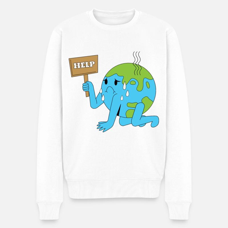 Climate Change Earth Help - Männer Premium Bio Pullover - Weiß