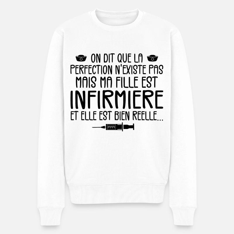 Geschenkidee für Krankenschwester Mama - Krankenschwester - Männer Premium Bio Pullover - Weiß