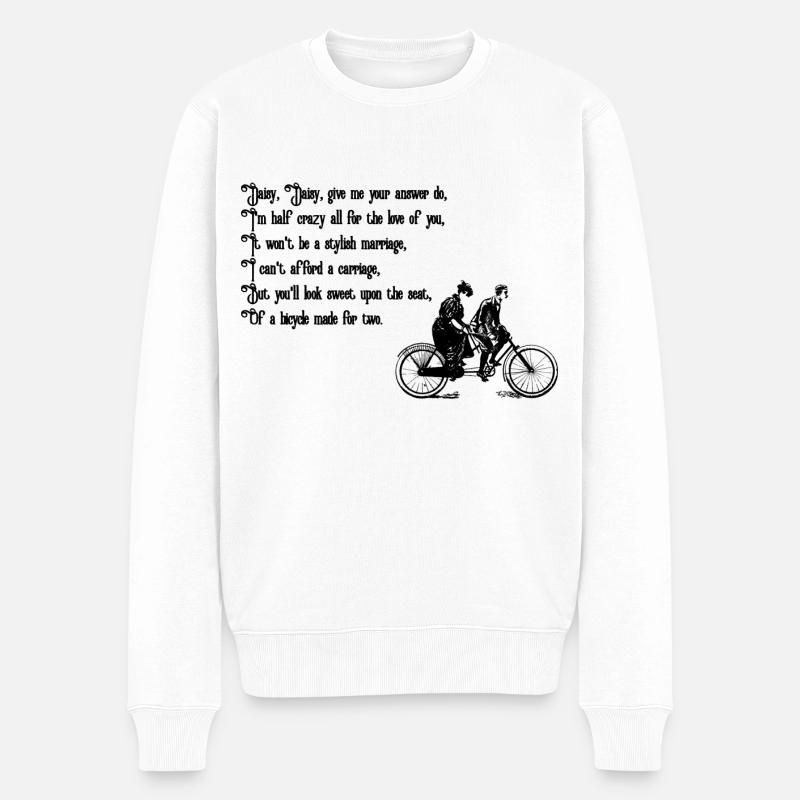 Gänseblümchen Gänseblümchen (schwarzer Text) - Männer Premium Bio Pullover - Weiß