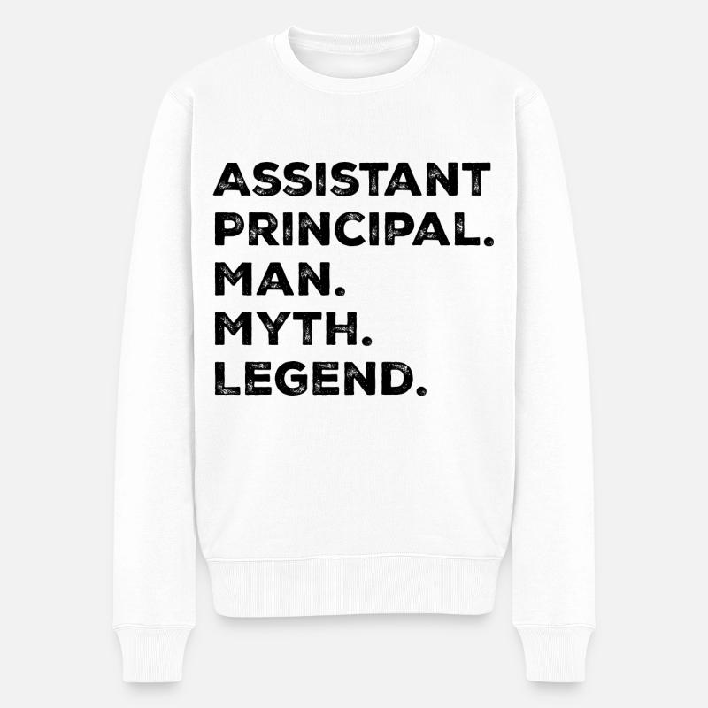 Leitender Assistent Mann Mythos Legende - Männer Premium Bio Pullover - Weiß