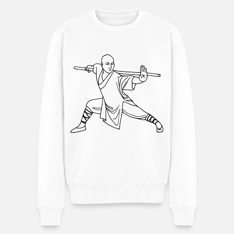Kung Fu Shaolin Moine - Pull Premium bio Homme - blanc
