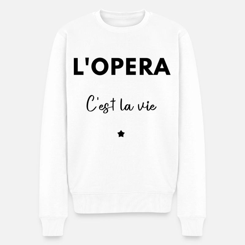 L’opéra c’est la vie - Pull Premium bio Homme - blanc