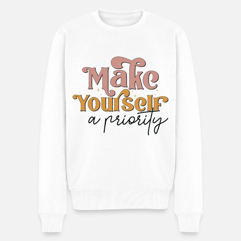 Faites-vous une priorité - Pull Premium bio Homme - blanc
