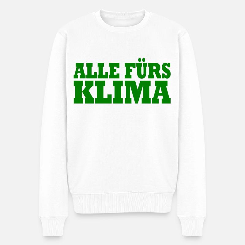 Alle fürs klima - Männer Premium Bio Pullover - Weiß