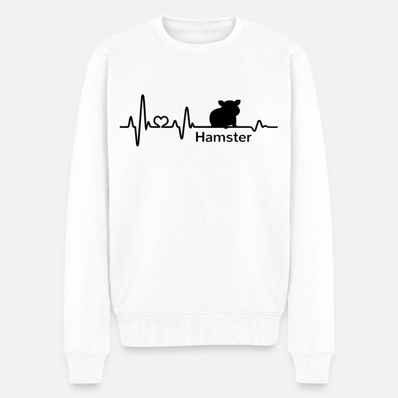 Hamster Heartbeat Pet Rongeur Pulse - Pull Premium bio Homme - blanc