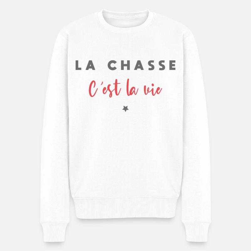 La chasse c est la vie - Pull Premium bio Homme - blanc