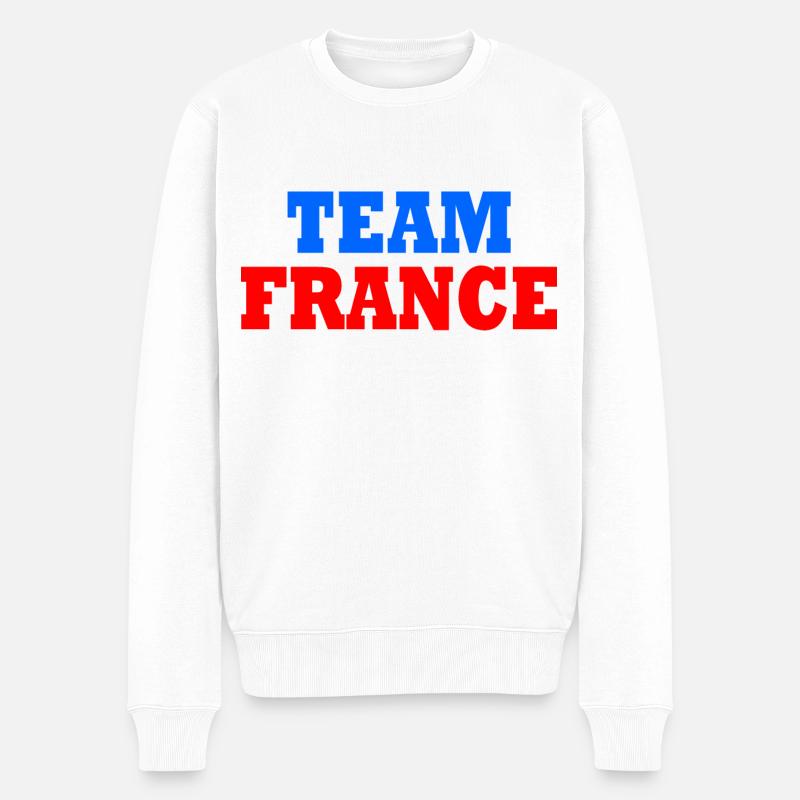 Frankreich - Männer Premium Bio Pullover - Weiß