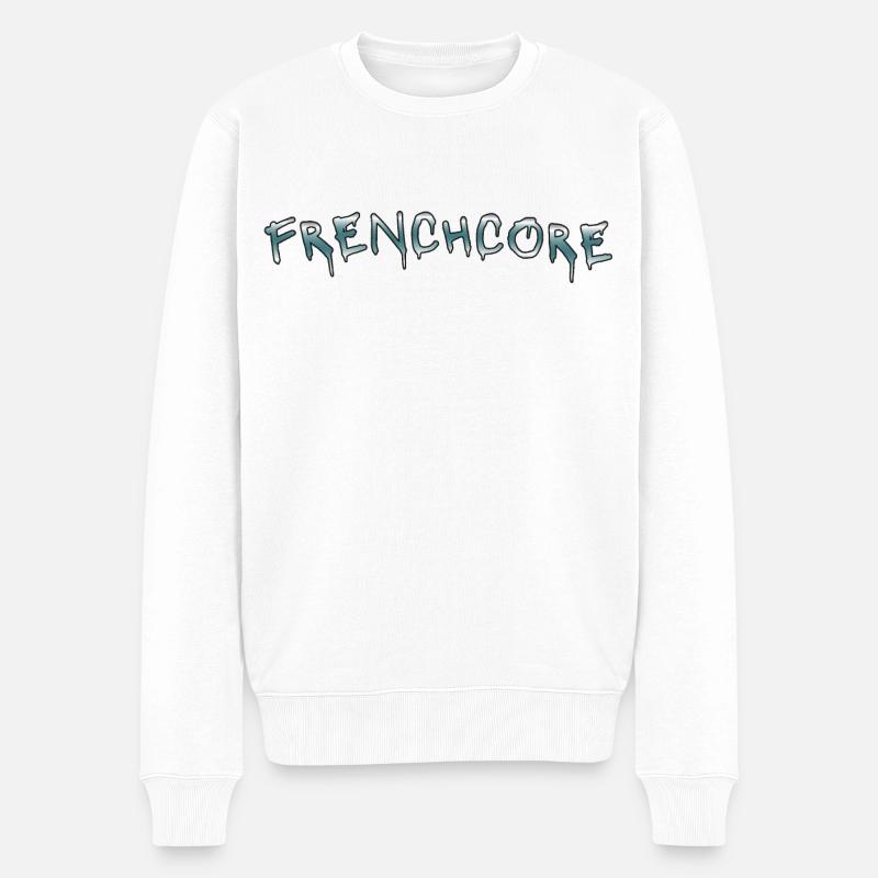 Französischcore - Männer Premium Bio Pullover - Weiß