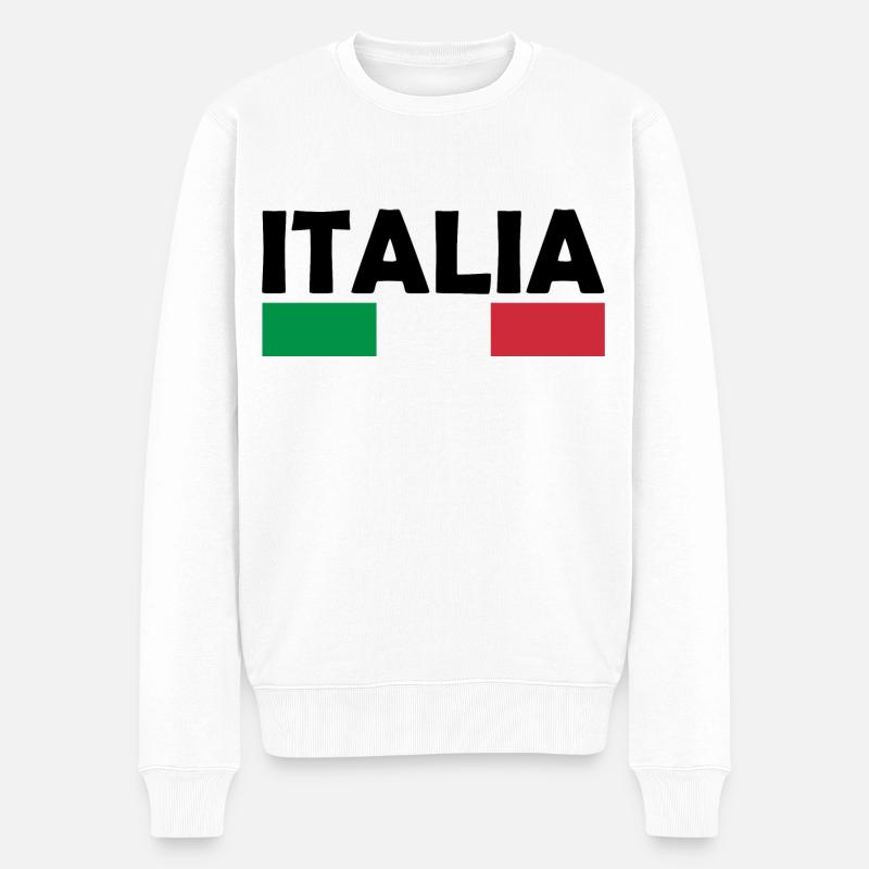 Italien flagge - Männer Premium Bio Pullover - Weiß