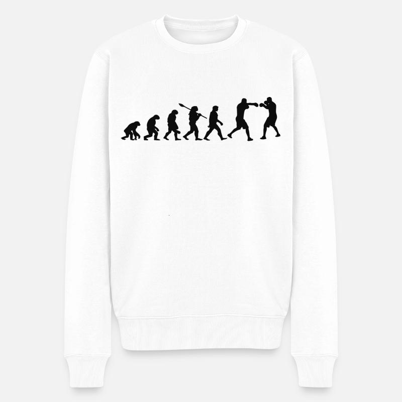 Evolution des Boxens | Boxer-Geschenk - Männer Premium Bio Pullover - Weiß