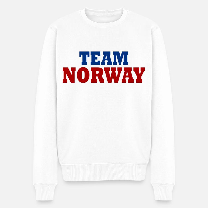 Norwegen - Männer Premium Bio Pullover - Weiß