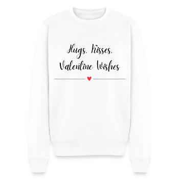 Umarmungen, Küsse, Valentinswünsche - Männer Premium Bio Pullover - Weiß - Vorne - Thijin (182cm)