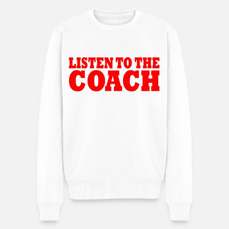 Coach - Männer Premium Bio Pullover - Weiß