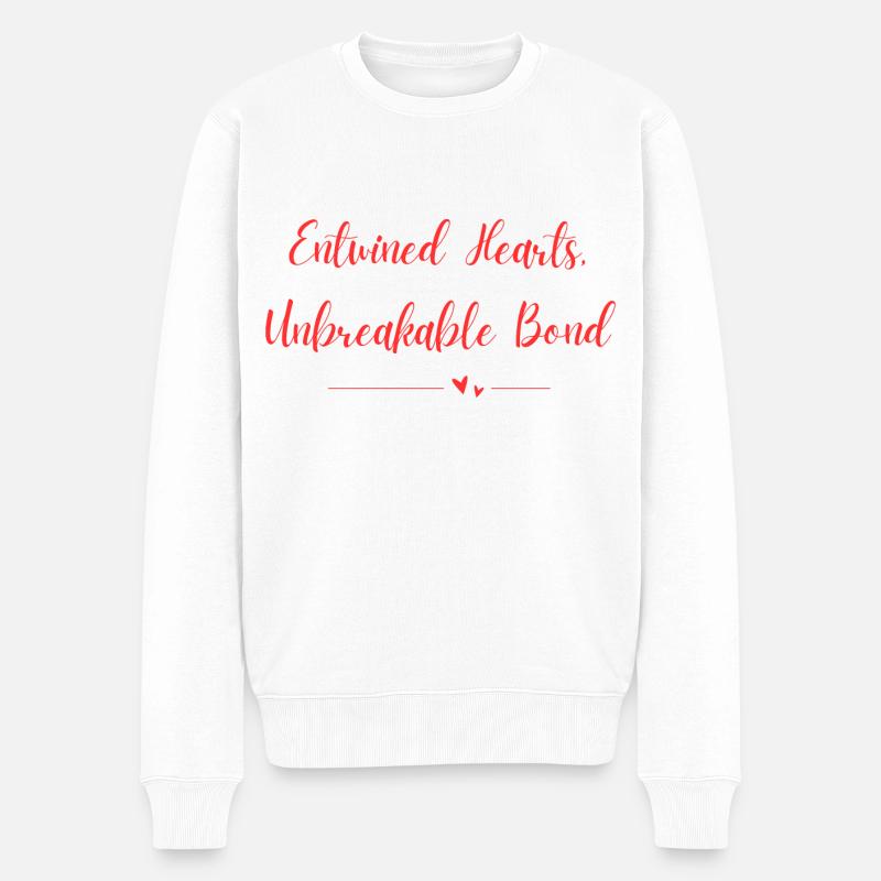 Cœurs entrelacés Lien incassable - Pull Premium bio Homme - blanc