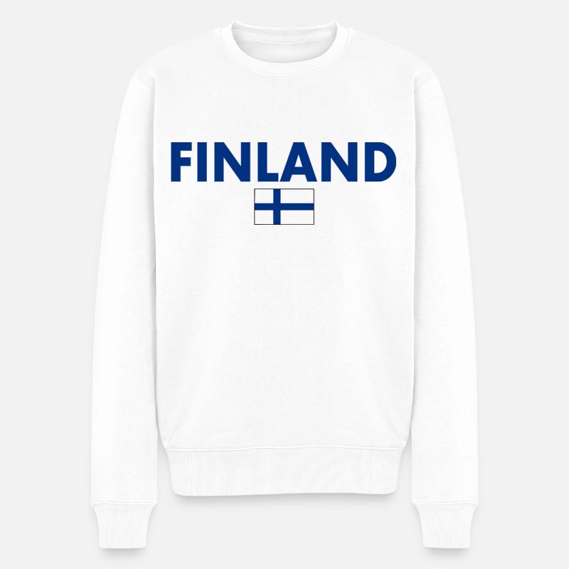 Finnland - Männer Premium Bio Pullover - Weiß
