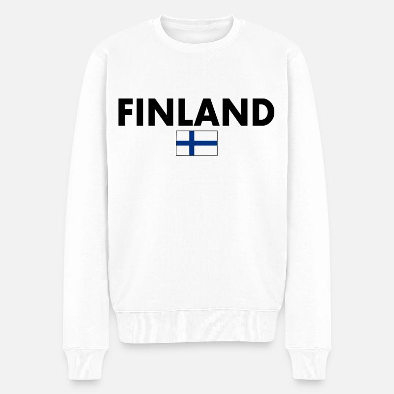 Finnland - Männer Premium Bio Pullover - Weiß
