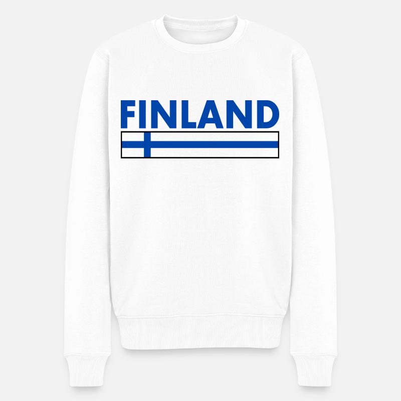 Finnland - Männer Premium Bio Pullover - Weiß