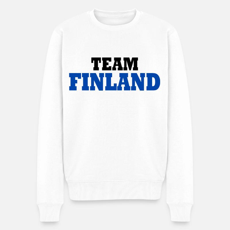 Finnland - Männer Premium Bio Pullover - Weiß
