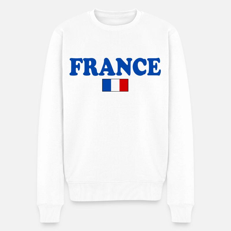 LA FRANCE DRAPEAU FRANÇAIS - Pull Premium bio Homme - blanc