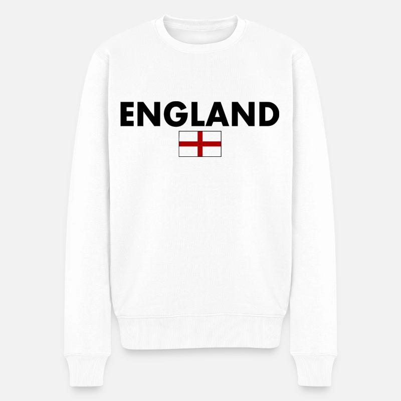 England - Männer Premium Bio Pullover - Weiß