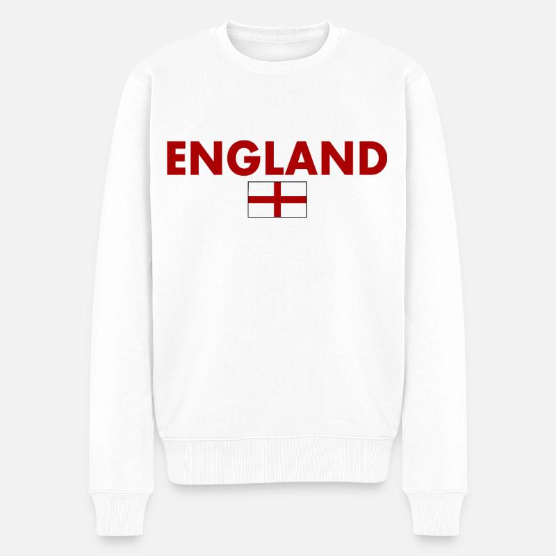 England - Männer Premium Bio Pullover - Weiß