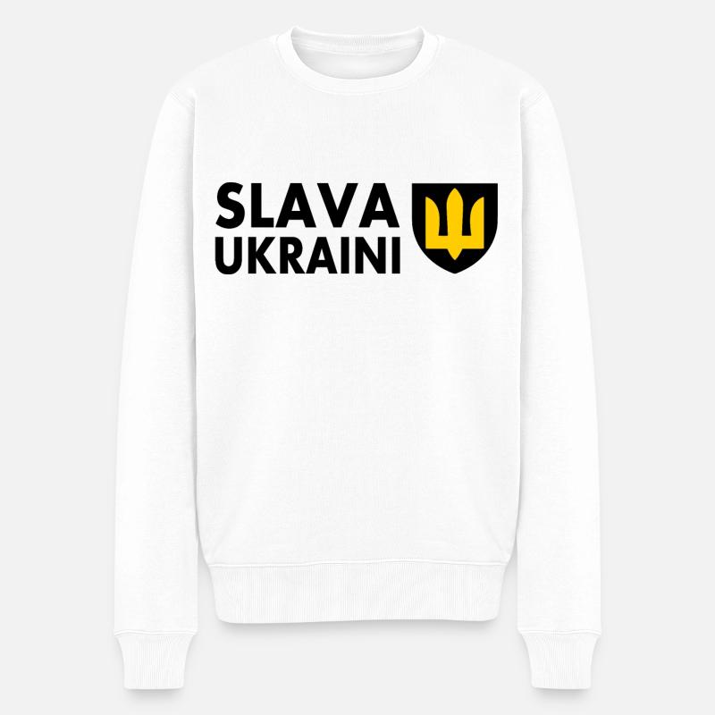 Slava ukraini - Pull Premium bio Homme - blanc