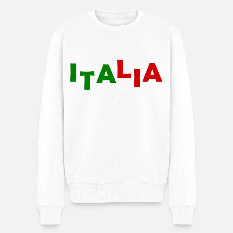 Italien flagge - Männer Premium Bio Pullover - Weiß