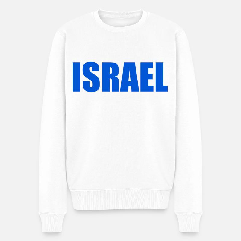 Israel - Männer Premium Bio Pullover - Weiß