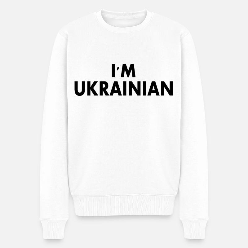 Im ukrainian - Männer Premium Bio Pullover - Weiß
