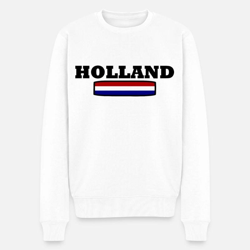 HOLLAND - Männer Premium Bio Pullover - Weiß