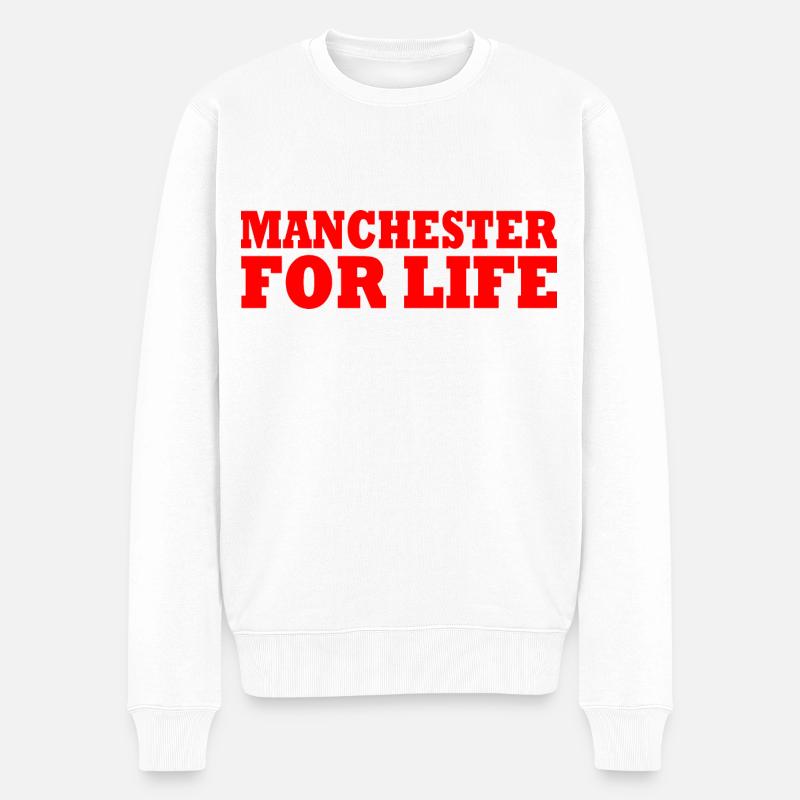 MANCHESTER - Männer Premium Bio Pullover - Weiß