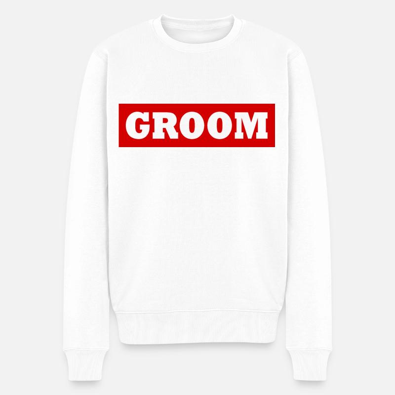 Groom - Männer Premium Bio Pullover - Weiß