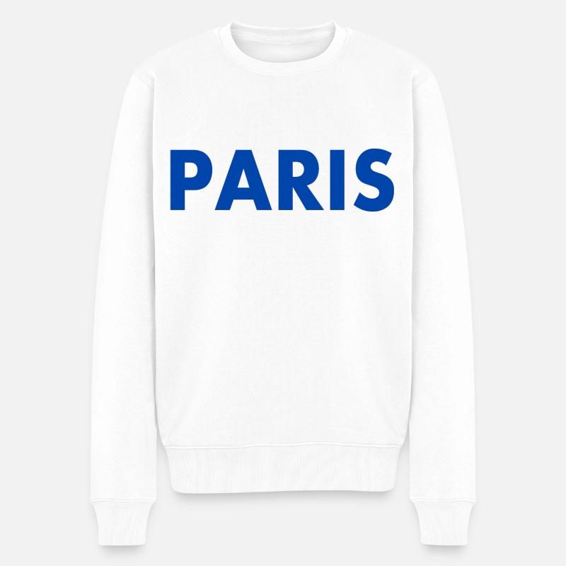 Paris - Männer Premium Bio Pullover - Weiß